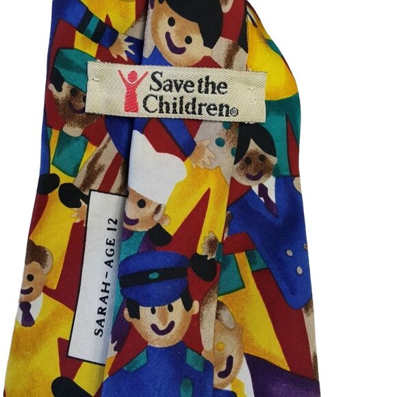 2/$15 Save the Children Necktie Multicolor 57.25" Silk "Dads" Jobs Profession - Picture 4 of 6